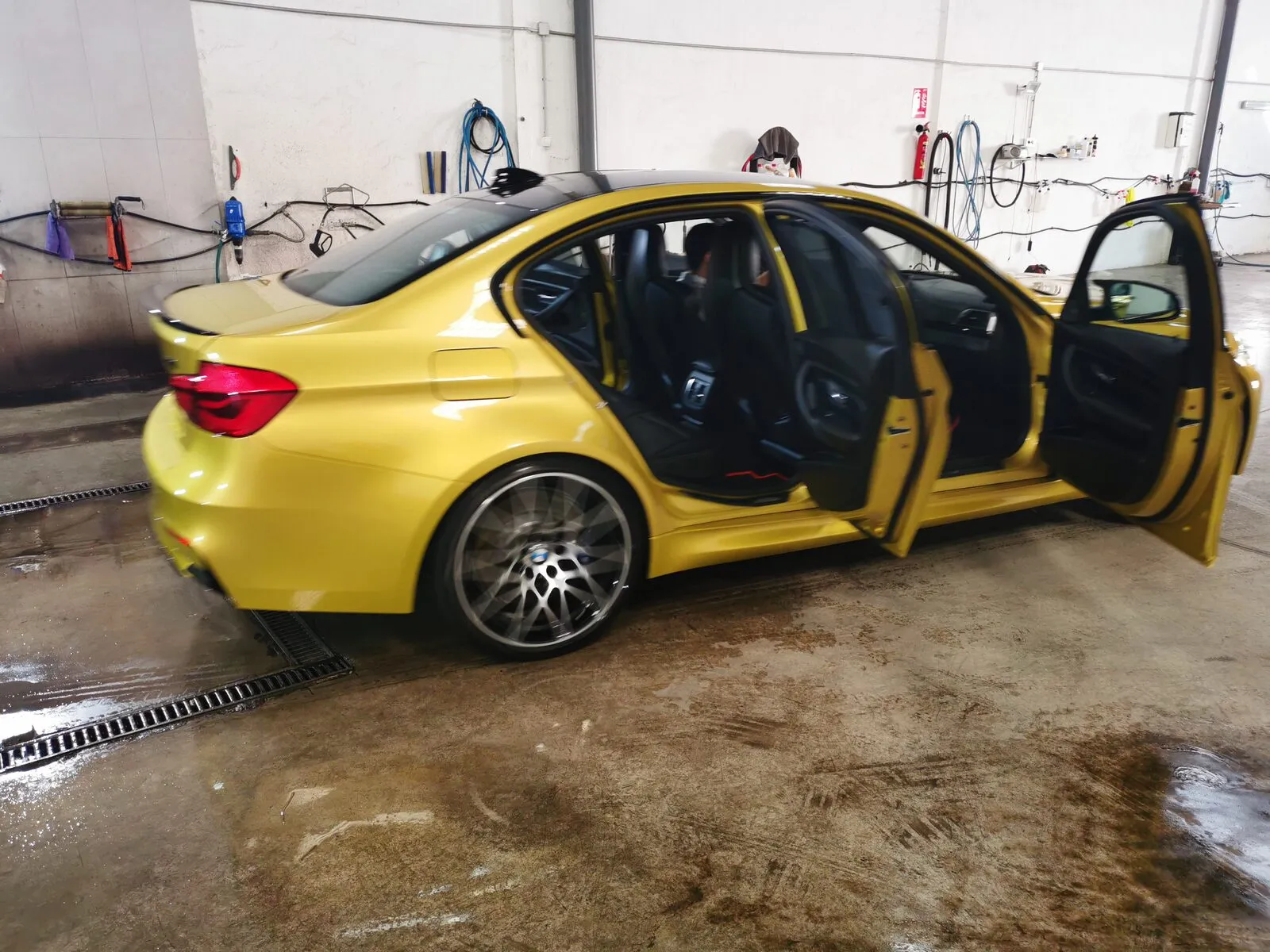Glossy ceramic finish on a sports car